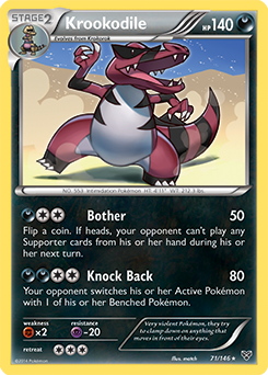 Rare Pokémon card Krookodile 71/146 from X&Y expansion