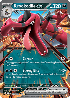 Double rare Pokémon card Krookodile ex 55/86 from Chaos Rising expansion