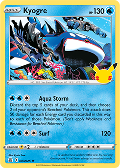 Kyogre 3/25 Pokémon card from Celebrations for sale at best price