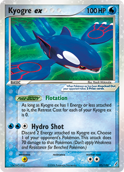 Pokémon ex Pokémon card Kyogre EX 95/100 from Ex Crystal Guardians expansion