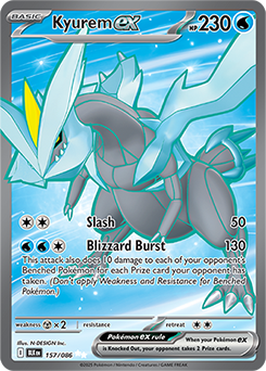 Ultra rare Pokémon card Kyurem ex 157/86 from Black Bolt expansion