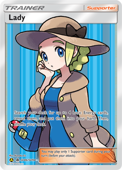 Full Art Trainer Pokémon card Lady SV86/SV94 from Hidden Fates expansion