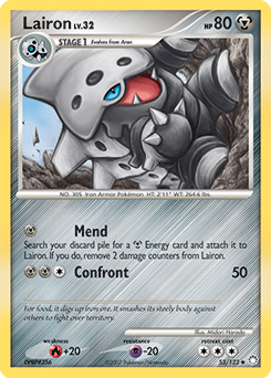 Uncommon Pokémon card Lairon 53/123 from Mysterious Treasures expansion