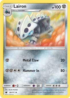 Lairon 66/111 Pokémon card from Crimson Invasion for sale at best price