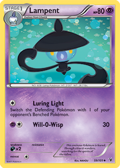Uncommon Pokémon card Lampent 59/101 from Noble Victories expansion