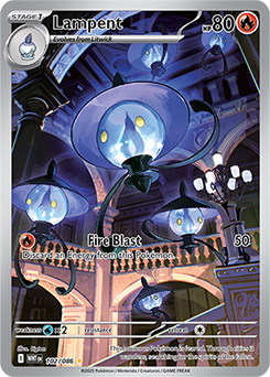 Illustration rare Pokémon card Lampent 102/86 from White Flare expansion