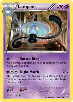 Lampent 42/119 Pokémon card from Phantom Forces for sale at best price
