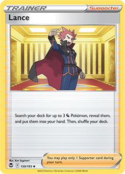 Uncommon Pokémon card Lance 159/195 from Silver Tempest expansion