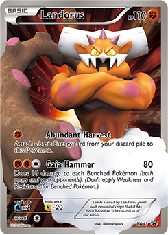 Promo Pokémon card Landorus BW43 from Back & White Promos expansion