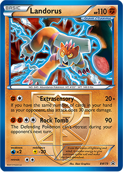 Promo Pokémon card Landorus BW79 from Back & White Promos expansion