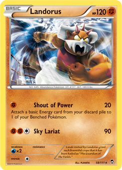 Landorus 58/111 Pokémon card from Furious Fists for sale at best price