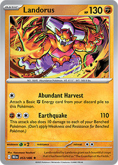 Rare Pokémon card Landorus 53/86 from Black Bolt expansion