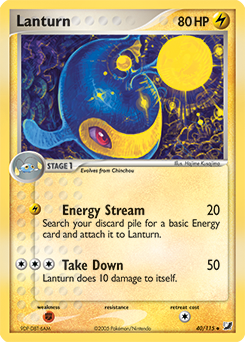 Carte Pokémon Lanturn 40/115 de la série Ex Forces Cachées en vente au meilleur prix