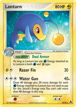 Carte Pokémon Lanturn 19/92 de la série Ex Créateurs de Légendes en vente au meilleur prix