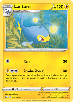 Lanturn 69/202 Pokémon card from Sword & Shield for sale at best price