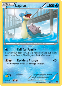 Rare Pokémon card Lapras 25/99 from Next Destinies expansion