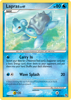 Lapras 21/106 Pokémon card from Great Encounters for sale at best price