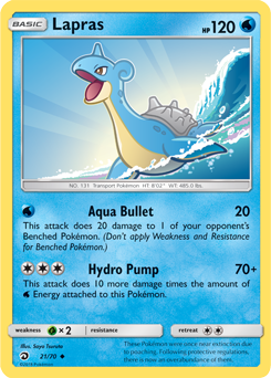 Lapras 21/70 Pokémon card from Dragon Majesty for sale at best price