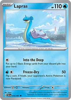 Lapras 16/91 Pokémon card from Paldean fates for sale at best price