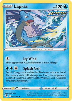 Uncommon Pokémon card Lapras 54/264 from Fusion Strike expansion