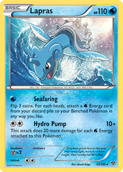Rare holo Pokémon card Lapras 35/146 from X&Y expansion