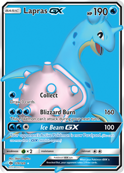 Full Art Pokémon Pokémon card Lapras GX 139/149 from Sun & Moon expansion
