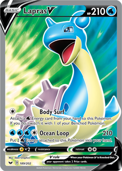 Lapras V 189/202 Pokémon card from Sword & Shield for sale at best price