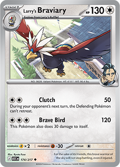 Uncommon Pokémon card Larry's Braviary 174/217 from Ascended Heroes expansion