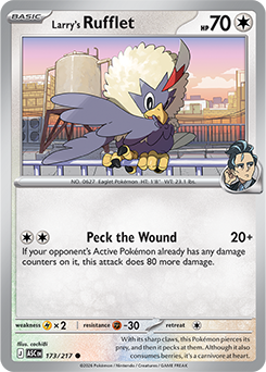 Common Pokémon card Larry's Rufflet 173/217 from Ascended Heroes expansion