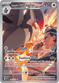 Illustration rare Pokémon card Larry's Staraptor 249/217 from Ascended Heroes expansion
