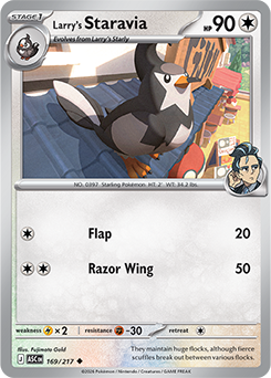 Uncommon Pokémon card Larry's Staravia 169/217 from Ascended Heroes expansion