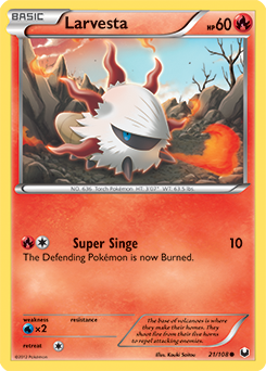 Larvesta 21/108 Pokémon card from Dark Explorers for sale at best price