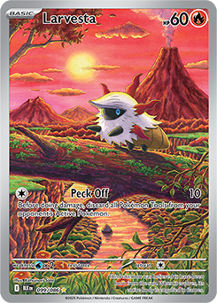 Illustration rare Pokémon card Larvesta 99/86 from Black Bolt expansion