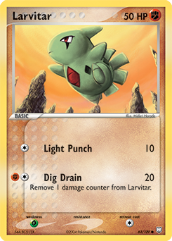 Carte Pokémon Commune Larvitar 63/109 de la série Ex Team Rocket Returns