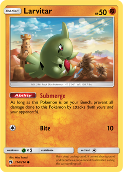 Larvitar 114/214 Pokémon card from Lost Thunder for sale at best price