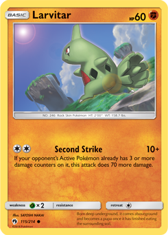 Larvitar 115/214 Pokémon card from Lost Thunder for sale at best price