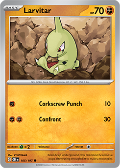 Larvitar 105/197 Pokémon card from Obsidian Flames for sale at best price