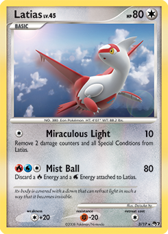 Rare Pokémon card Latias 3/17 from POP 7 expansion