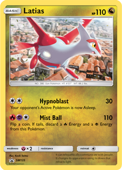 Promo Pokémon card Latias SM135 from Sun and Moon Promos expansion