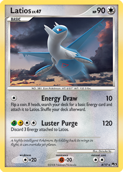 Rare Pokémon card Latios 4/17 from POP 7 expansion