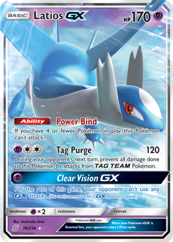Pokémon GX Pokémon card Latios GX 78/236 from Unified Minds expansion