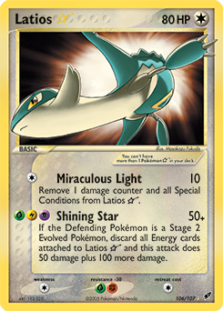 Latios Star 106/107 Pokémon card from Ex Deoxys for sale at best price