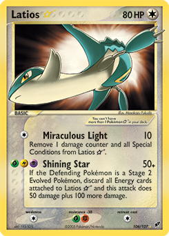 Carte Pokémon Latios Star 106/107 de la série Ex Deoxys en vente au meilleur prix