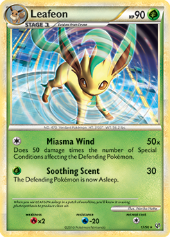 Leafeon 17/90 Pokémon card from Undaunted for sale at best price