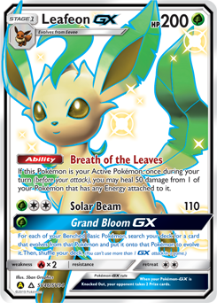Shining Pokémon Pokémon card Leafeon GX SV46/SV94 from Hidden Fates expansion