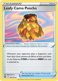 Uncommon Pokémon card Leafy Camo Poncho 160/195 from Silver Tempest expansion