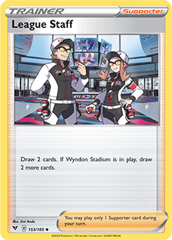 Uncommon Pokémon card League Staff 153/185 from Vivid Voltage expansion
