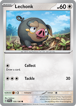 Common Pokémon card Lechonk 155/198 from Scarlet & Violet expansion