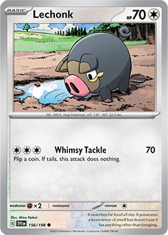 Common Pokémon card Lechonk 156/198 from Scarlet & Violet expansion