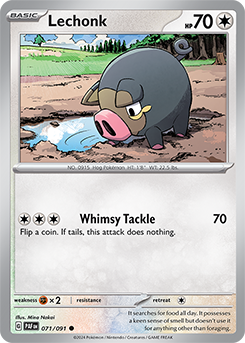Lechonk 71/91 Pokémon card from Paldean fates for sale at best price